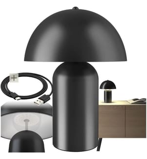 Kleine Retro-Tischlampe Kade, dimmbar - schwarz