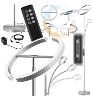 Deckenfluter Auralis LED 20W, Leselicht, dimmbar - Nickel matt