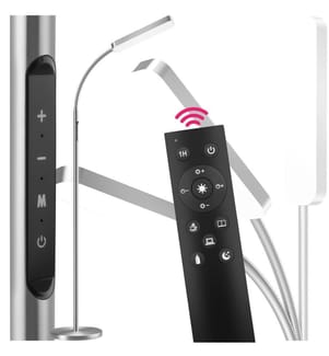 Stehlampe Prisma LED, 5 Lichtmodi, 12 W, dimmbar - silber