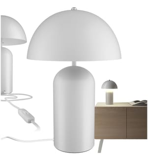 Kleine Retro-Tischlampe Altea, Pilzdesign, 40W - weiss