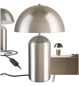 Kleine Retro-Tischlampe Altea, Pilzdesign, 40W - Nickel matt