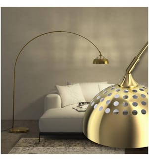 Bogenleuchte Arcus, Stahl, Retro-Stil, 60W - gold