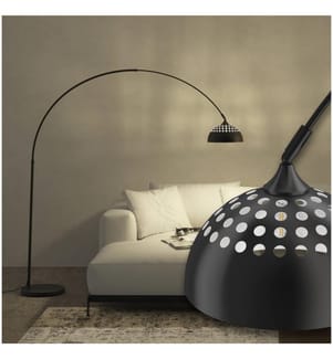 Bogenleuchte Arcus, Stahl, Retro-Stil, 60W - schwarz