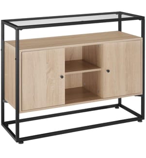 Sideboard Oldham 100x38x80,5 cm - Industrial Holz hell, Eiche Sonoma