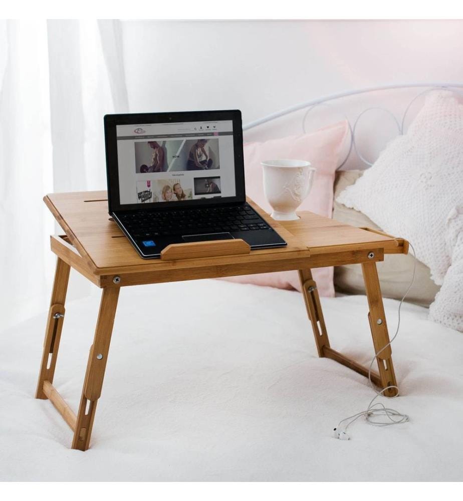Table de lit 55 x 35 x 26 cm - marron