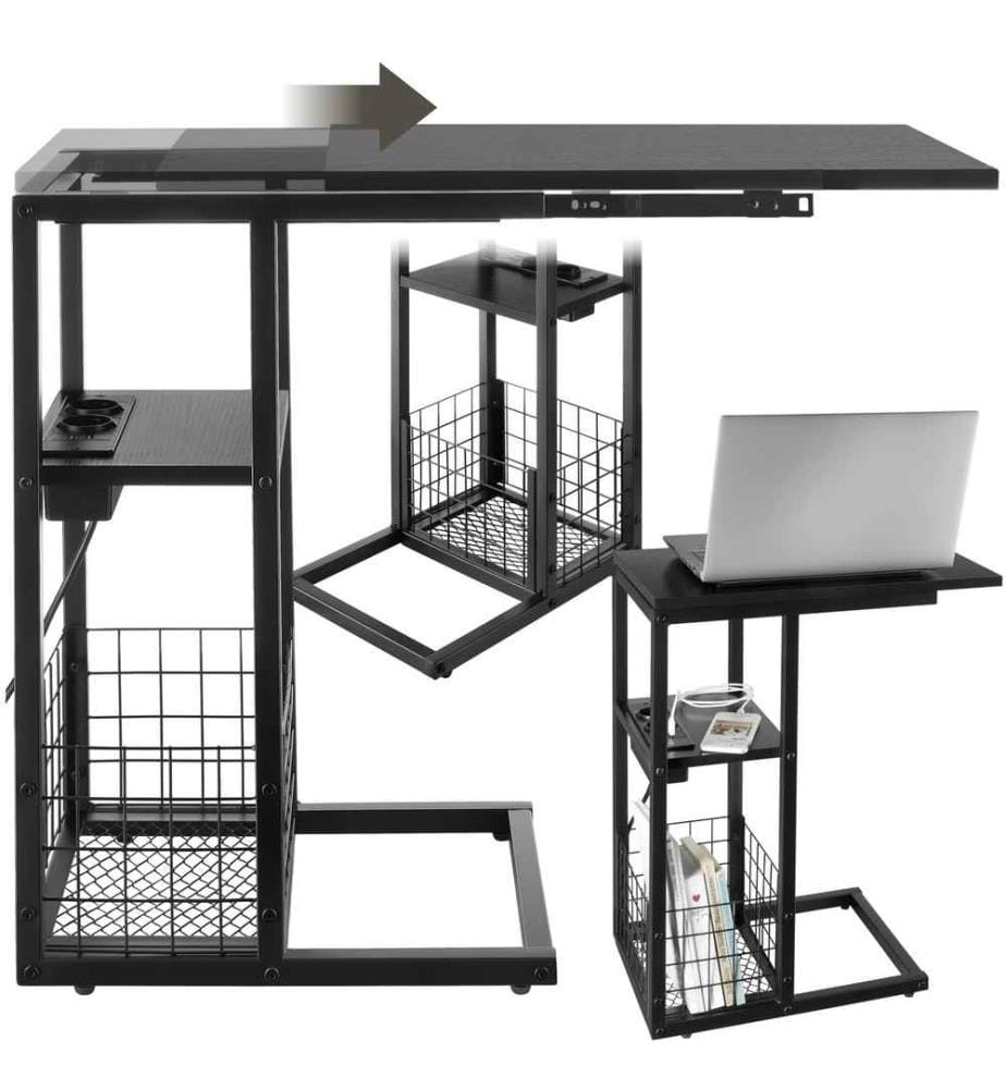 TecTake Laptop Side Table Rhea - C-shape, integr… | DeinDeal