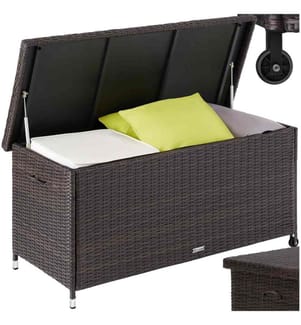 Coffre de jardin KIRUNA en rotin synthétique 121 x 56 x 60 cm 270 L - marron