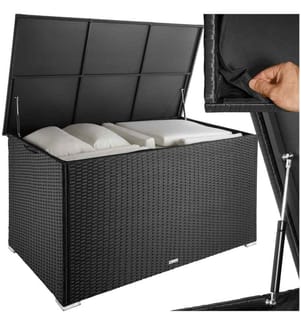 Coffre de jardin Oslo structure en aluminium 145x82,5x79,5 cm - noir
