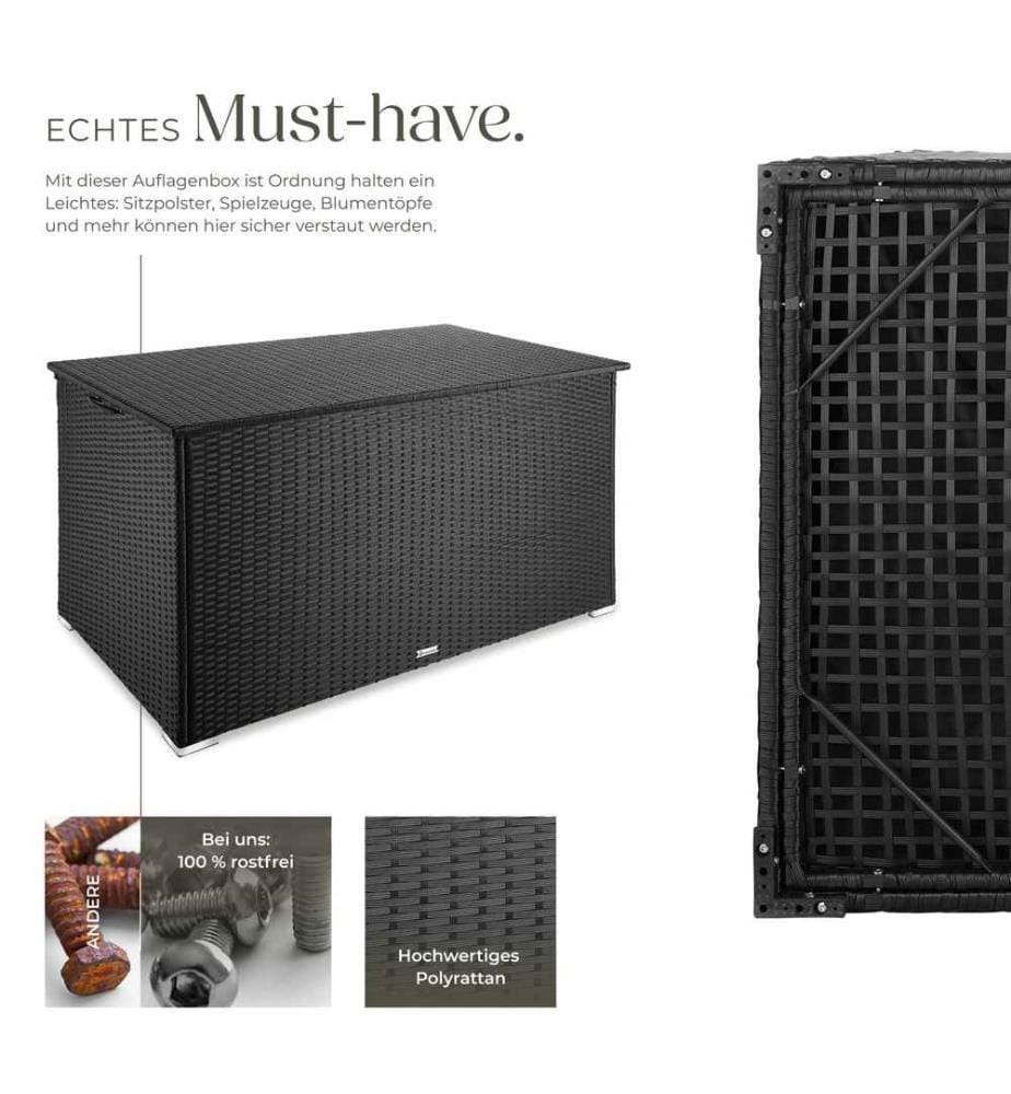 Coffre de jardin Oslo structure en aluminium 145x82,5x79,5 cm - noir