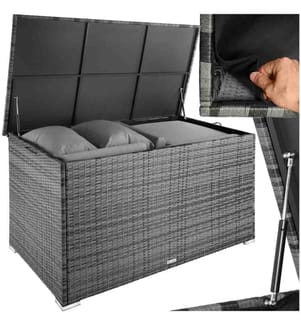 Coffre de jardin Oslo structure en aluminium 145x82,5x79,5 cm - gris