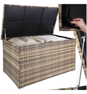 Coffre de jardin Oslo structure en aluminium 145x82,5x79,5 cm - marron naturel