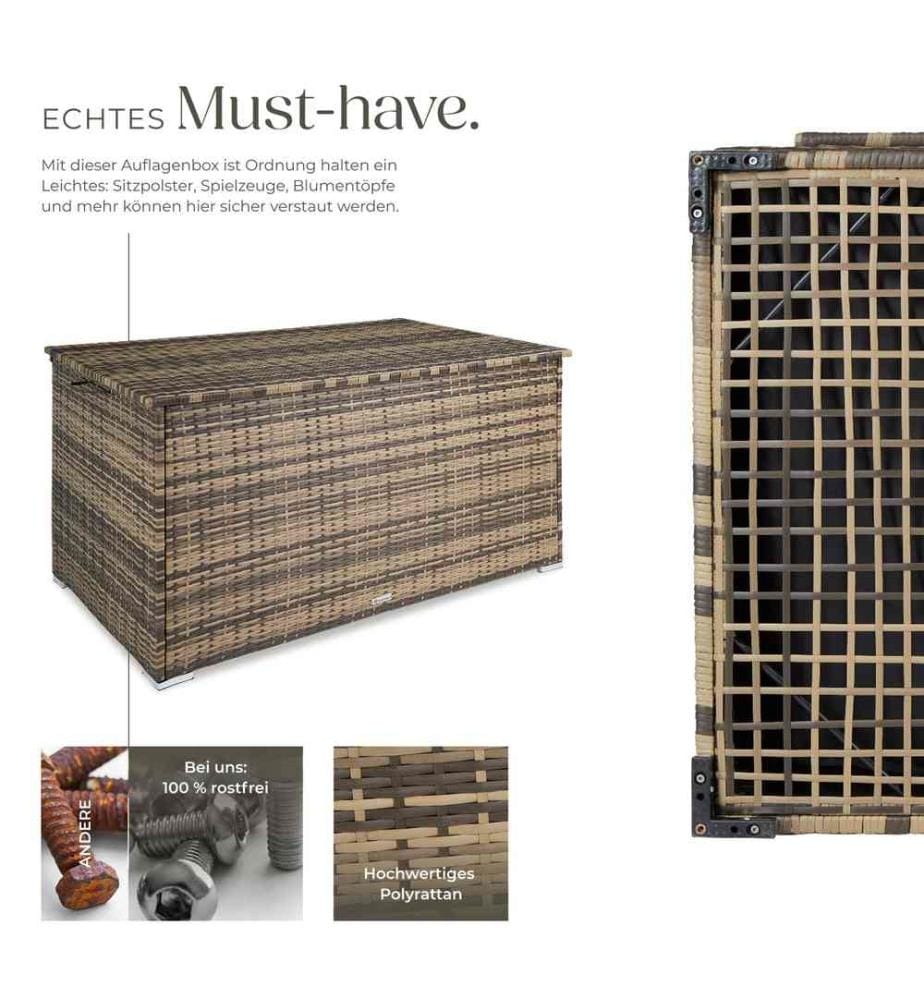 Coffre de jardin Oslo structure en aluminium 145x82,5x79,5 cm - marron naturel