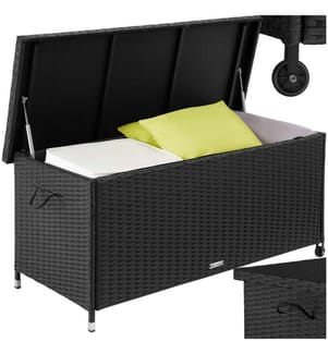 Coffre de jardin KIRUNA en rotin synthétique 121 x 56 x 60 cm 270 L - noir