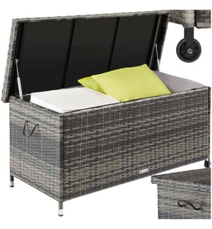 Coffre de jardin KIRUNA en rotin synthétique 121 x 56 x 60 cm 270 L - gris