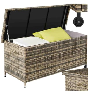 Coffre de jardin KIRUNA en rotin synthétique 121 x 56 x 60 cm 270 L - marron naturel