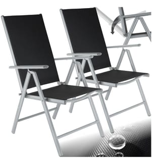 Aluminium Gartenstühle klappbar - silber, 2er Set