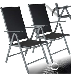 Aluminium Gartenstühle klappbar - anthrazit, 2er Set