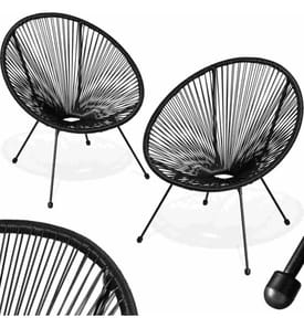 Lot de 2 chaises de jardin Santana - noir