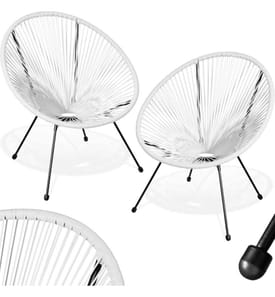 Lot de 2 chaises de jardin Santana - blanc