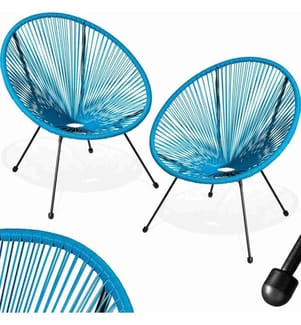 2 Gartenstühle Santana Retro im Acapulco-Stil - blau