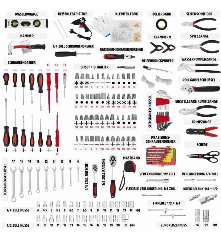 Caisse à outils 599 pièces - argent