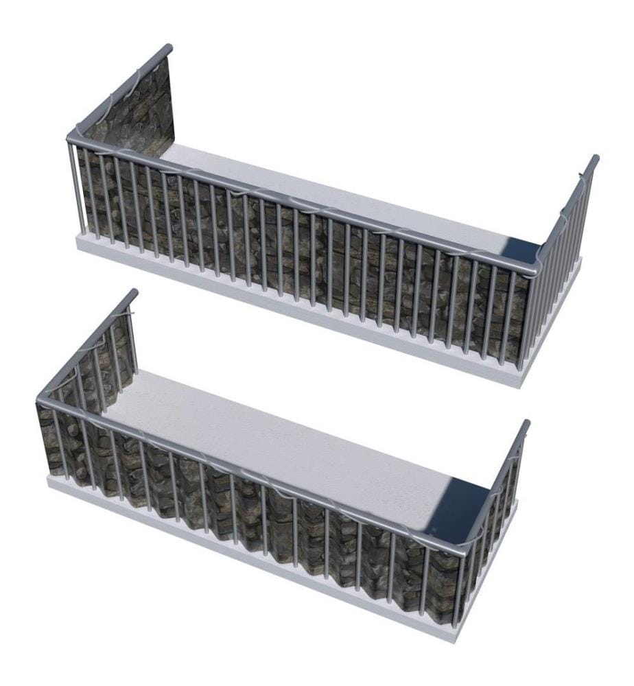 Brise vue PVC pour balcon avec oeillets en métal renforcé, version 1 - imprimé pierre, 90 cm