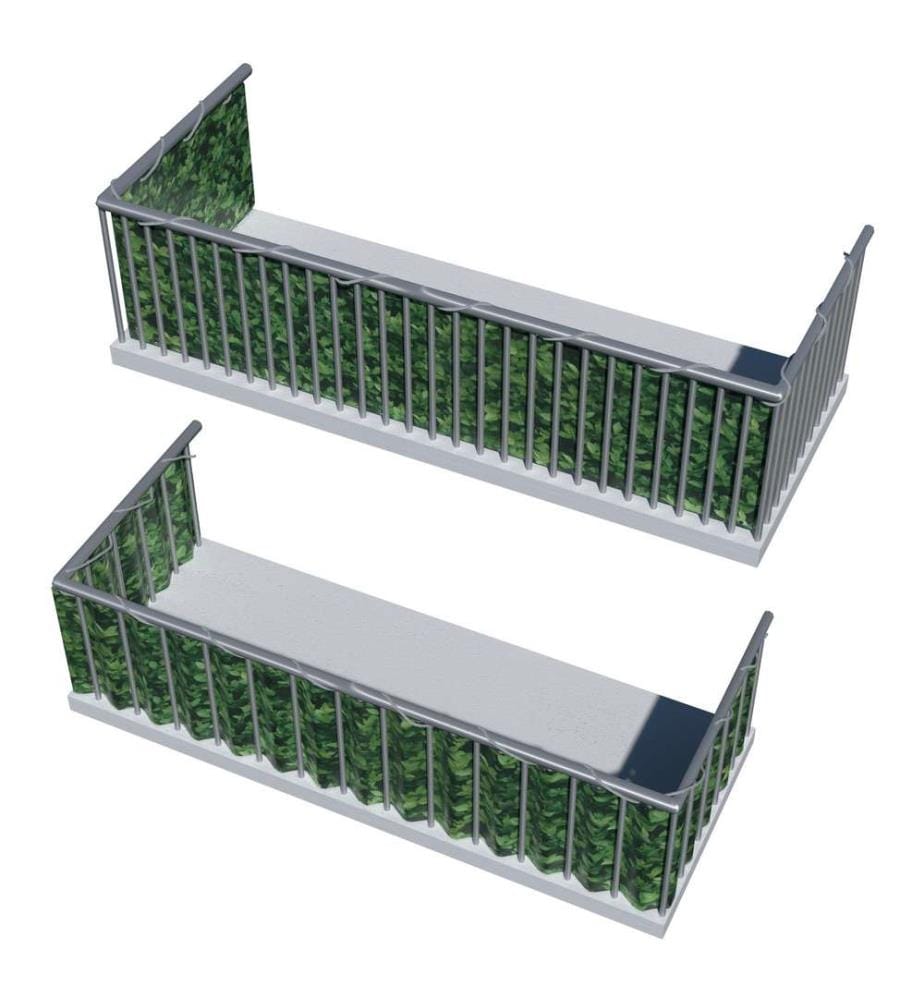 Brise vue PVC pour balcon avec oeillets en métal renforcé, version 1 - imprimé buis, 90 cm