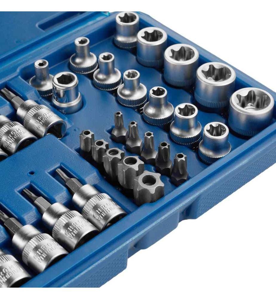Coffret à Outils avec 34 Pièces en Acier Chrome Vanadium - bleu