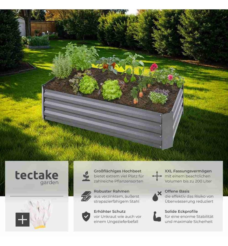 Carré potager PIMPINELLA galvanisé 200 L - 120 x 60 x 30 cm - gris