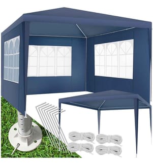 Pavillon Baraban 3x3m mit 3 Seitenteilen - blau