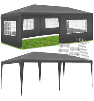 Pavillon Vivara 6x3m mit 5 Seitenteilen - grau