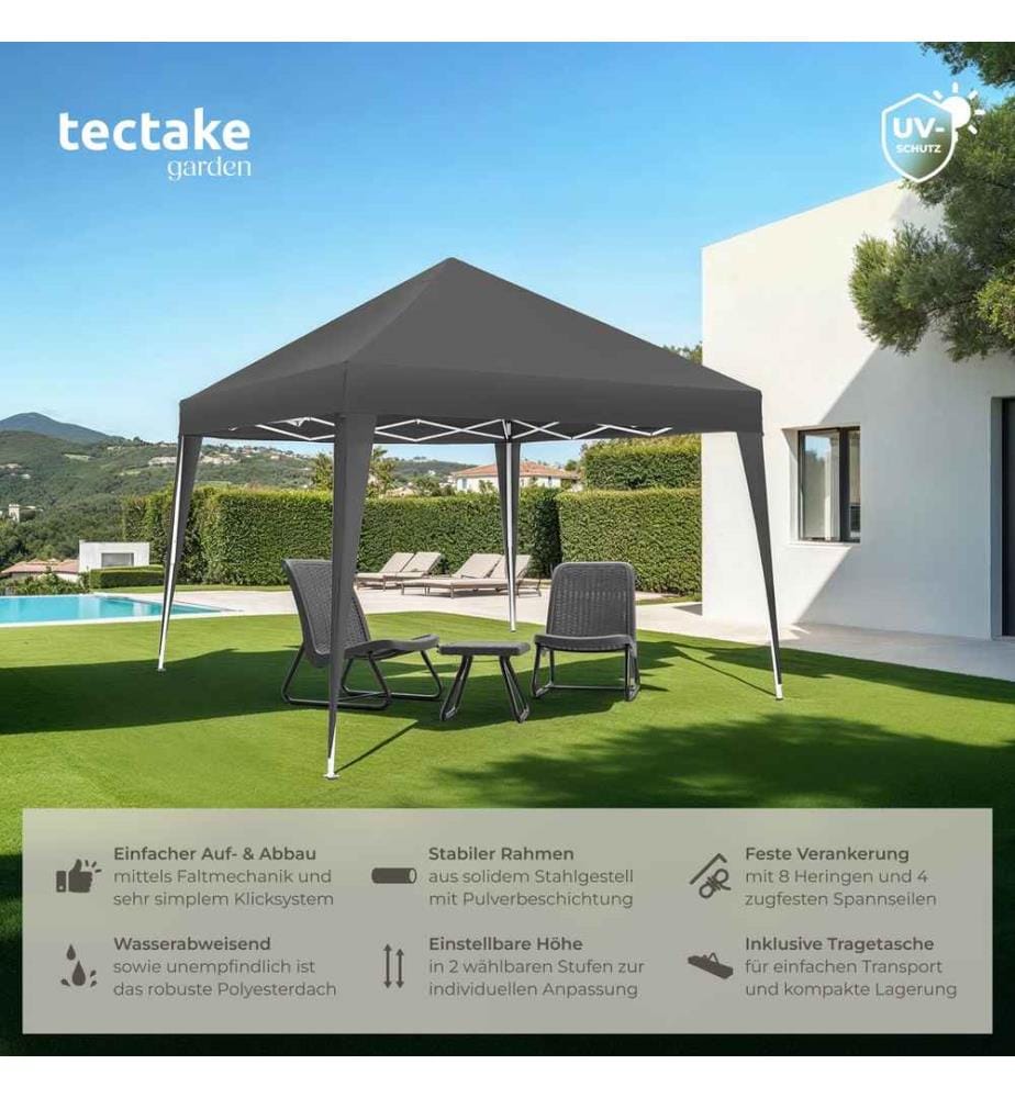 Faltbarer Pavillon Linosa 3x3 m - grau