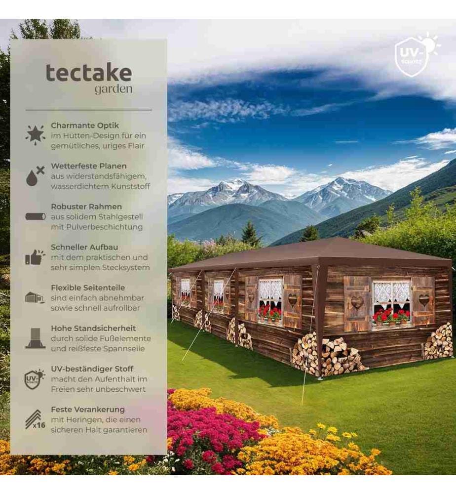 Pavillon Almchalet mit abnehmbaren Seitenteilen - 9 m