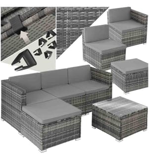 Salon en rotin Lignano - gris