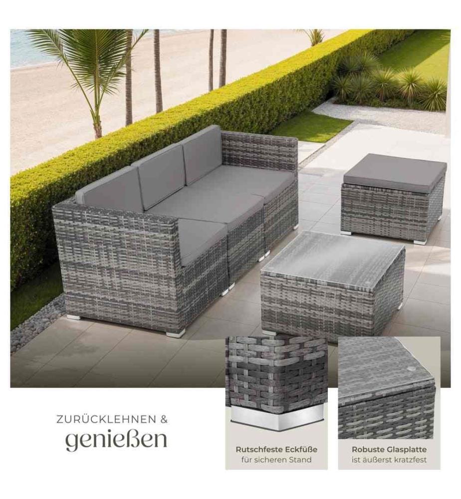 Salon en rotin Lignano - gris