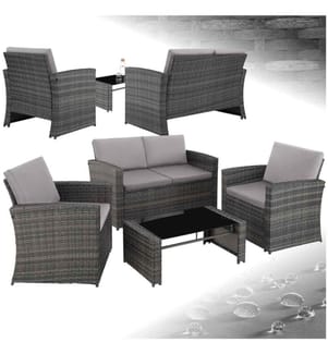 Salon bas de jardin LUCQUES 4 places - grisgris clair