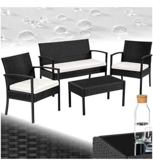 Salon de jardin Sparte 4 places - noir