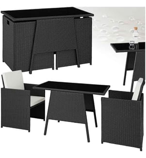 Salon de jardin LAUSANNE 2 places - noir
