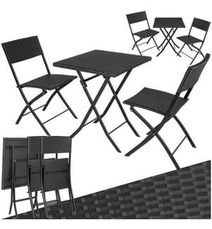Salon de jardin TREVI 2 personnes - noir