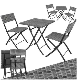 Salon de jardin TREVI 2 personnes - gris