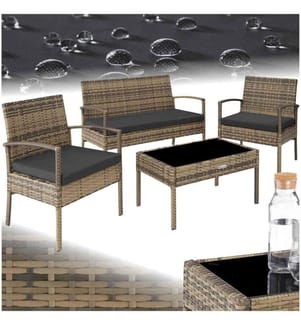 Salon de jardin Sparte 4 places - marron naturel