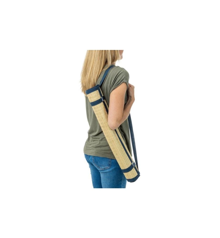 KOOR - Strandmatte 180 x 60 cm, Natur / Blau