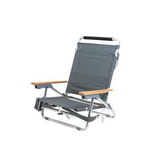 KOOR - Chaise de plage Troopea avec compartiment réfrigéré, gris foncé