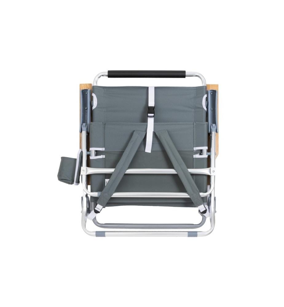 KOOR - Chaise de plage Troopea avec compartiment réfrigéré, gris foncé