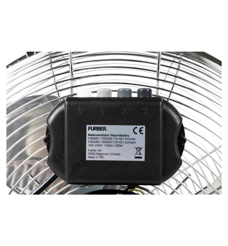 FURBER - Ventilateur au sol Vayu-Industry 16'' Chrome