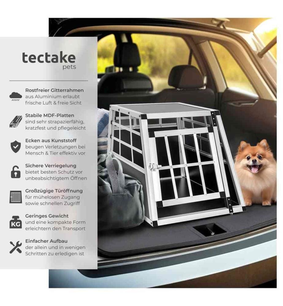Cage de transport pour chien simple dos droit - 54 x 69 x 50 cm