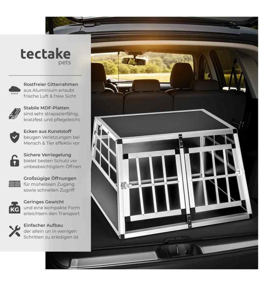 Cage de transport pour chien double dos droit - 89 x 69 x 50 cm