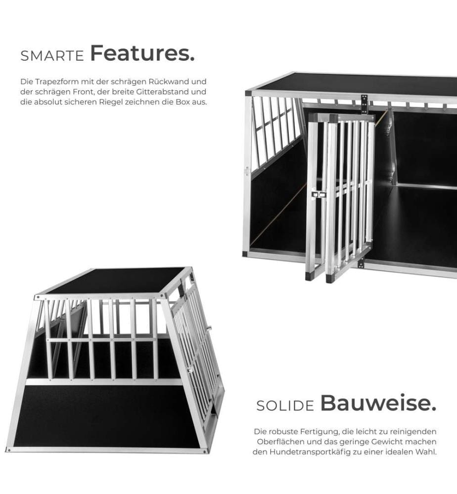 Cage de transport pour chien double dos incliné - avec cloison de séparation