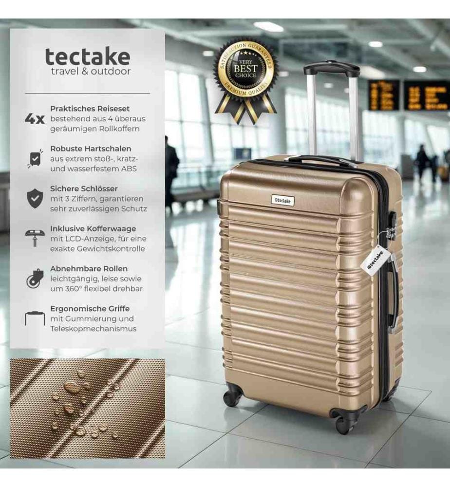 Set de valises rigides Mila 4 pièces avec pèse-bagages - champagne