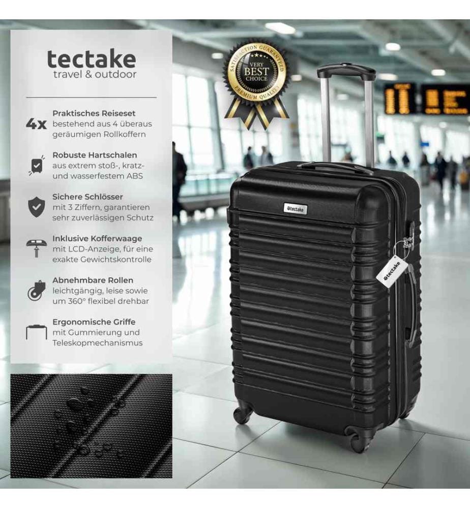 Set de valises rigides Mila 4 pièces avec pèse-bagages - noir